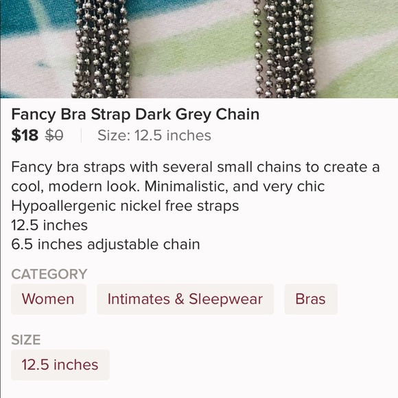 Dark Grey Bra Strap - Picture 7 of 8